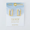 Narelle Gold Waterproof Rectangle Hoop Earrings