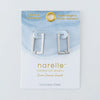 Narelle Silver Waterproof Rectangle Hoop Earrings