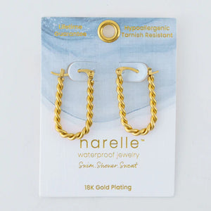 Narelle Gold Waterproof Twisted Hoop Earrings