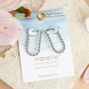 Narelle Silver Waterproof Twisted Hoop Earrings