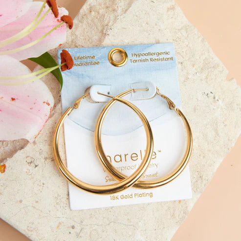 Narelle Gold Waterproof Chunky Hoop Earrings