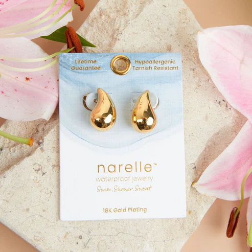 Narelle Gold Waterproof Tear Drop Earrings