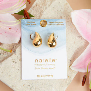 Narelle Gold Waterproof Tear Drop Earrings