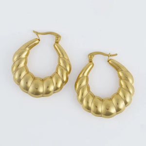 Narelle Gold Waterproof Twisted Chunky Hoop Earrings
