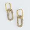 Narelle Gold Waterproof Pave Linked Hoop Earrings