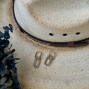 Narelle Gold Waterproof Pave Linked Hoop Earrings