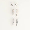 Narelle Silver Waterproof Rectangle Hoop Earring Trio