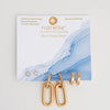 Narelle Gold Waterproof Double Linked Hoop Earring Trio