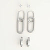Narelle Silver Waterproof Double Linked Hoop Earring Trio