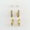 Narelle Gold Waterproof Pave Hoop Earring Trio