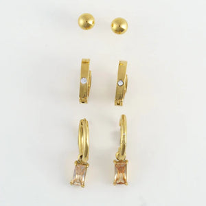 Narelle Gold Waterproof Charm Hoop Earring Trio