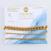 Narelle Gold Waterproof Figaro Chain Bracelet Set
