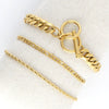 Narelle Gold Waterproof Figaro Chain Bracelet Set