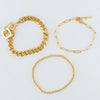 Narelle Gold Waterproof Curb Chain Bracelet Set