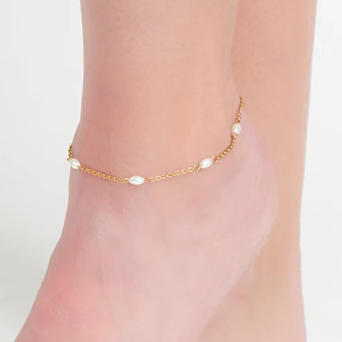 Narelle Gold Waterproof Pearl Anklet