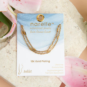 Narelle Gold Waterproof Dainty Bar Anklet