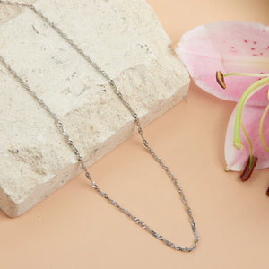 Narelle Silver Waterproof Twisted Chain Necklace