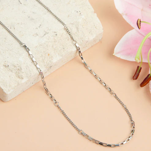 Narelle Silver Waterproof Multi Box Chain Necklace