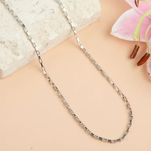 Narelle Silver Waterproof Box Chain Necklace