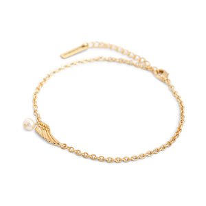 Dainty Wing Gold Wrapped In Prayer Bracelet