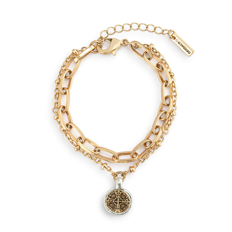 Wrapped in Prayer Layer Gold Bracelet