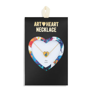 Dog Mom Art Heart Necklace