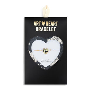 Moon and Back Art Heart Bracelet