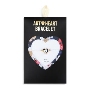 Mom, I Love You Art Heart Bracelet