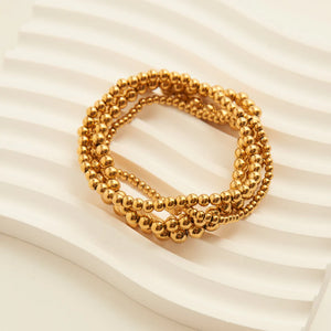 Narelle Gold Waterproof Stretch Ball Bracelet Set