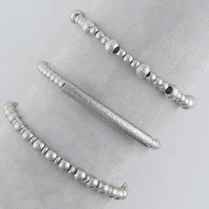 Narelle Silver Waterproof Multi Stretch Bracelet Set