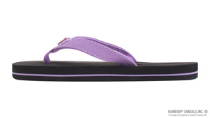 Kid's Grombows Narrow Strap Rainbow Sandals - Purple/Black