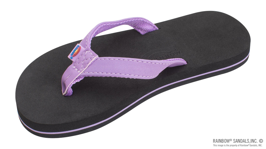 Kid's Grombows Narrow Strap Rainbow Sandals - Purple/Black