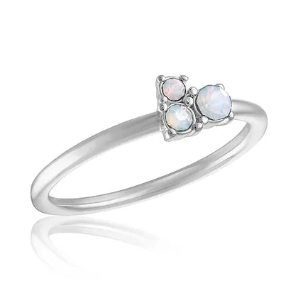 White Opal Trio Stack Ring