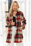 Winter Dreams Ivory & Red Flannel Shacket