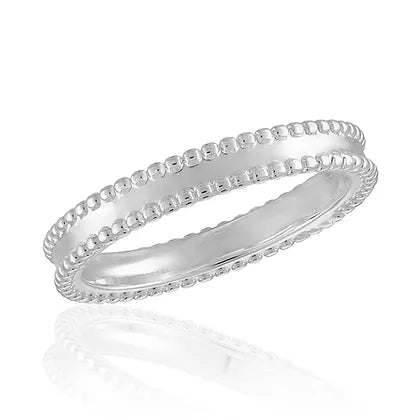 Bordered Band Stack Ring