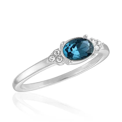 Oval Montana Blue Statement Stack Ring