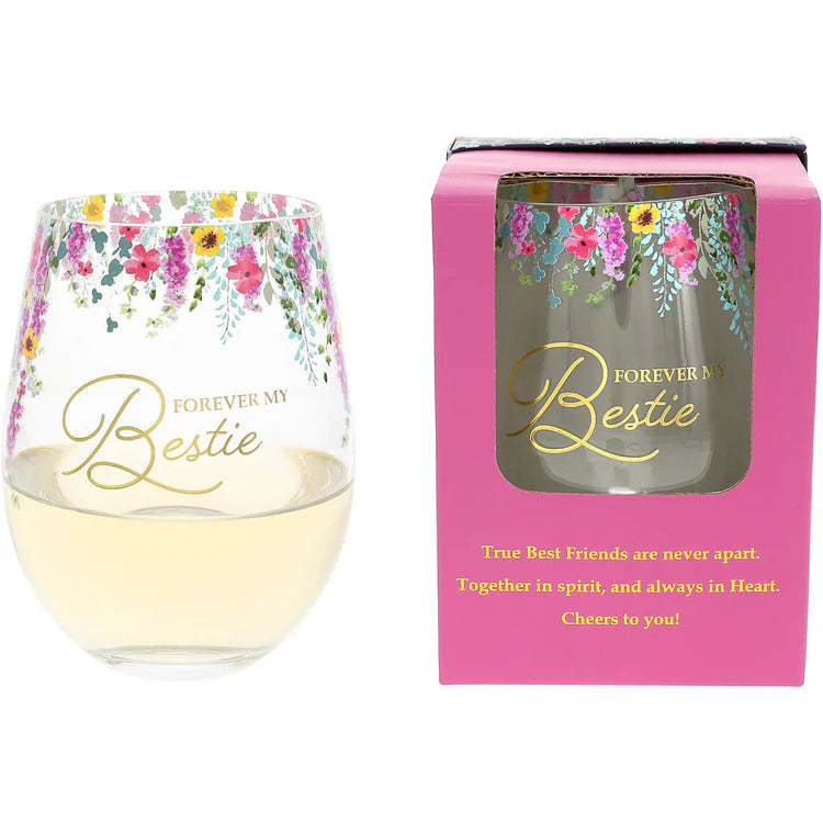 Forever Bestie 17oz Stemless Wine Glass