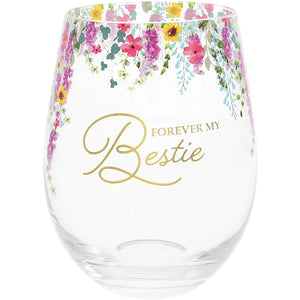 Forever Bestie 17oz Stemless Wine Glass