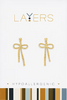 Chain Bow Dangle Layers Earrings in Gold