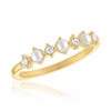 Pearl & CZ Cluster Gold Layers Ring