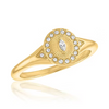 Marquise Halo Sunburst Gold Layers Ring