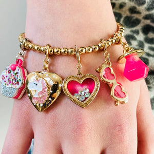 CHARM IT! Gold Heart Shaker Charm