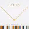 Gold Heart Layers Necklace in Silver