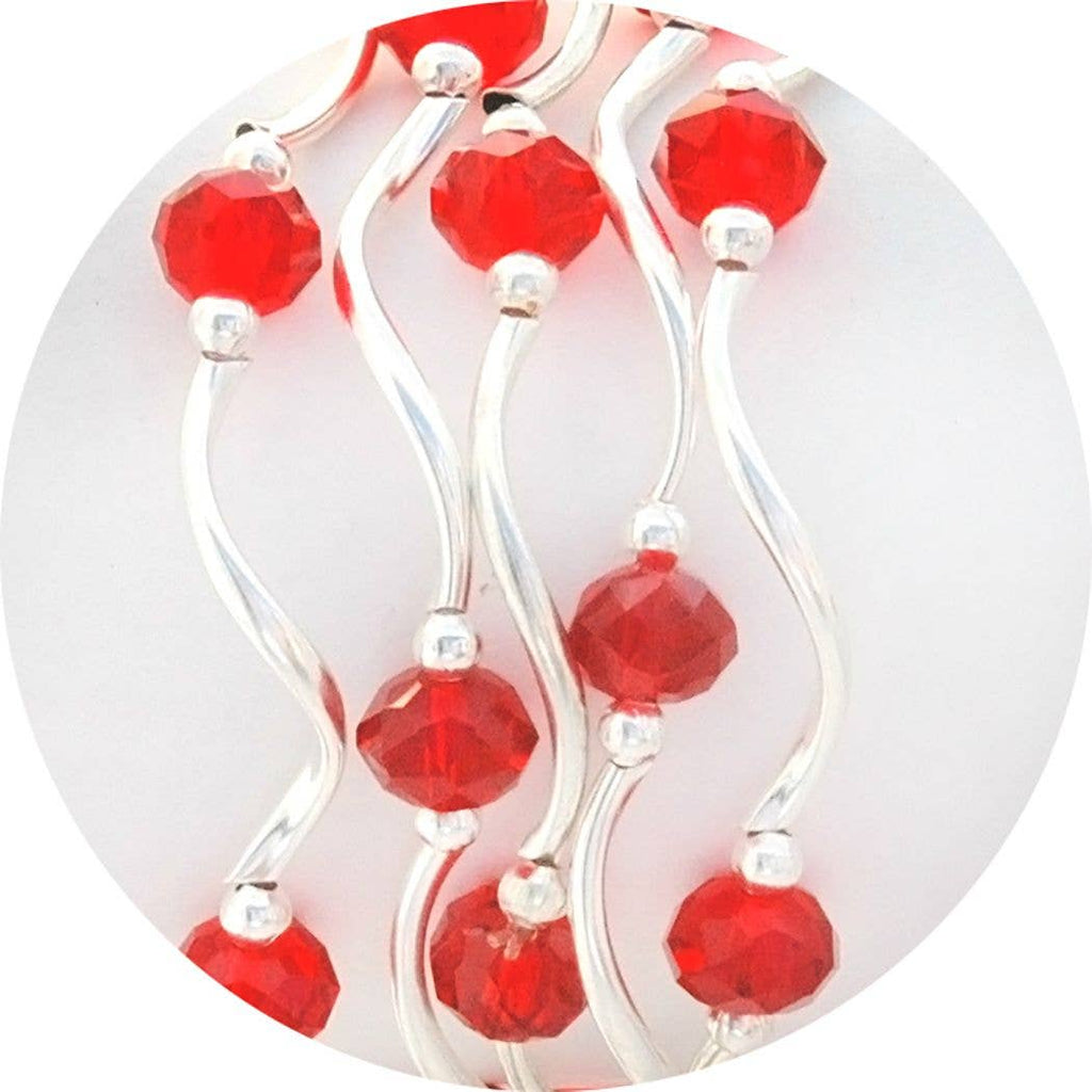 Garnet Color Story Gemstones + Crystals Beaded Stretch Bracelet