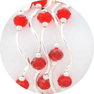 Garnet Color Story Gemstones + Crystals Beaded Stretch Bracelet
