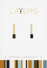 Jet Black Twisted Huggie Layers Earrings in Gold