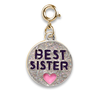 CHARM IT! Gold Glitter Best Sister Charm