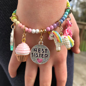 CHARM IT! Gold Glitter Best Sister Charm