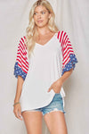 Stand & Salute Patriotic Bell Sleeve Top