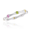 Rainbow CZ Bamboo Stacks Ring